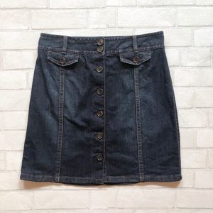 Ann Taylor Denim button down mini skirt